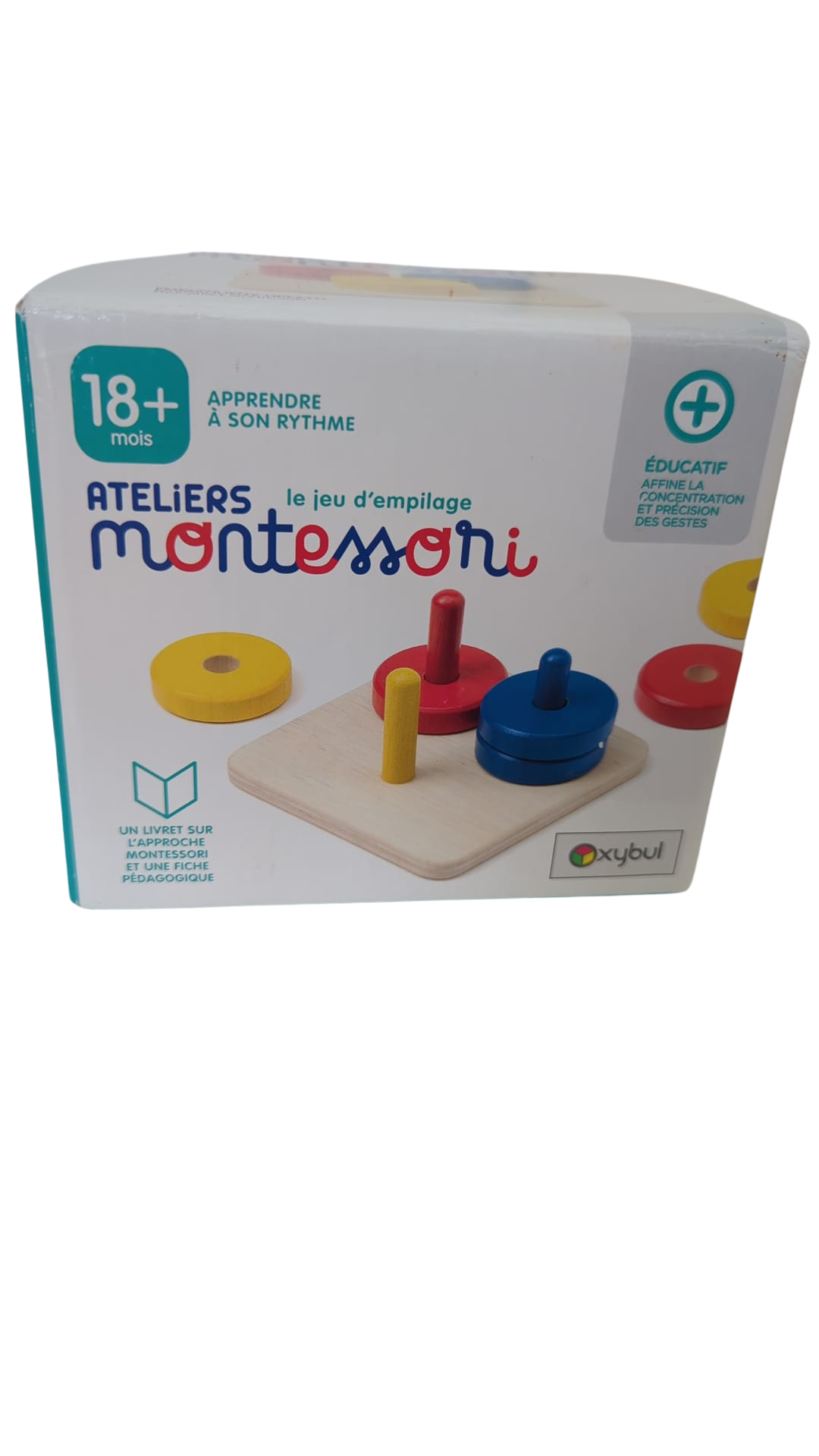 Ateliers Montessori – Jeu d'empilage en bois Oxybul