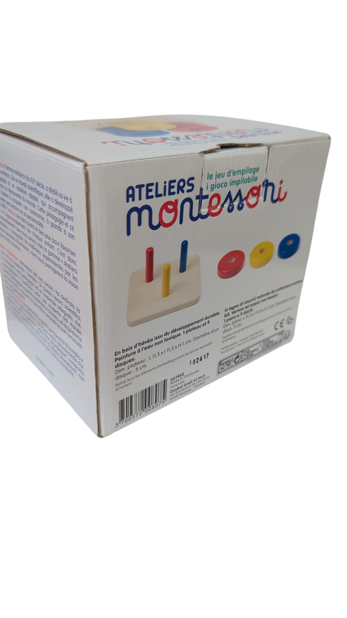 Ateliers Montessori – Jeu d'empilage en bois Oxybul