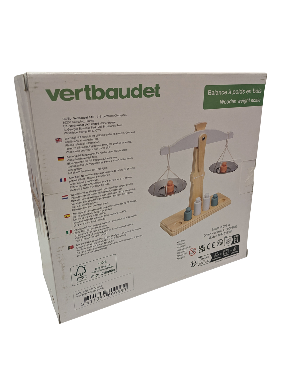 Balance à poids en bois – Vertbaudet