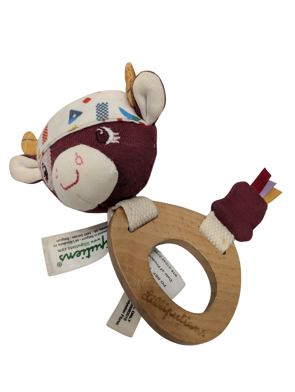 Hochet bébé en bois et tissu – Lilliputiens