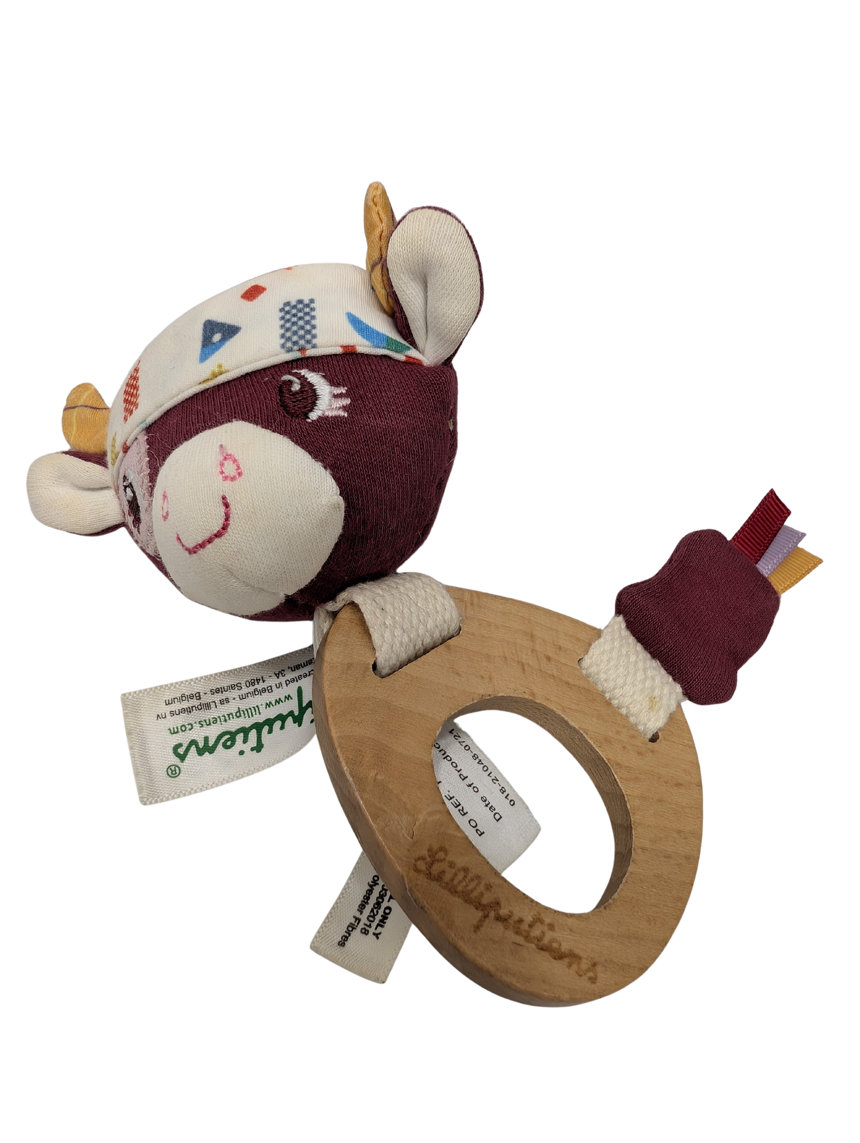 Hochet bébé en bois et tissu – Lilliputiens