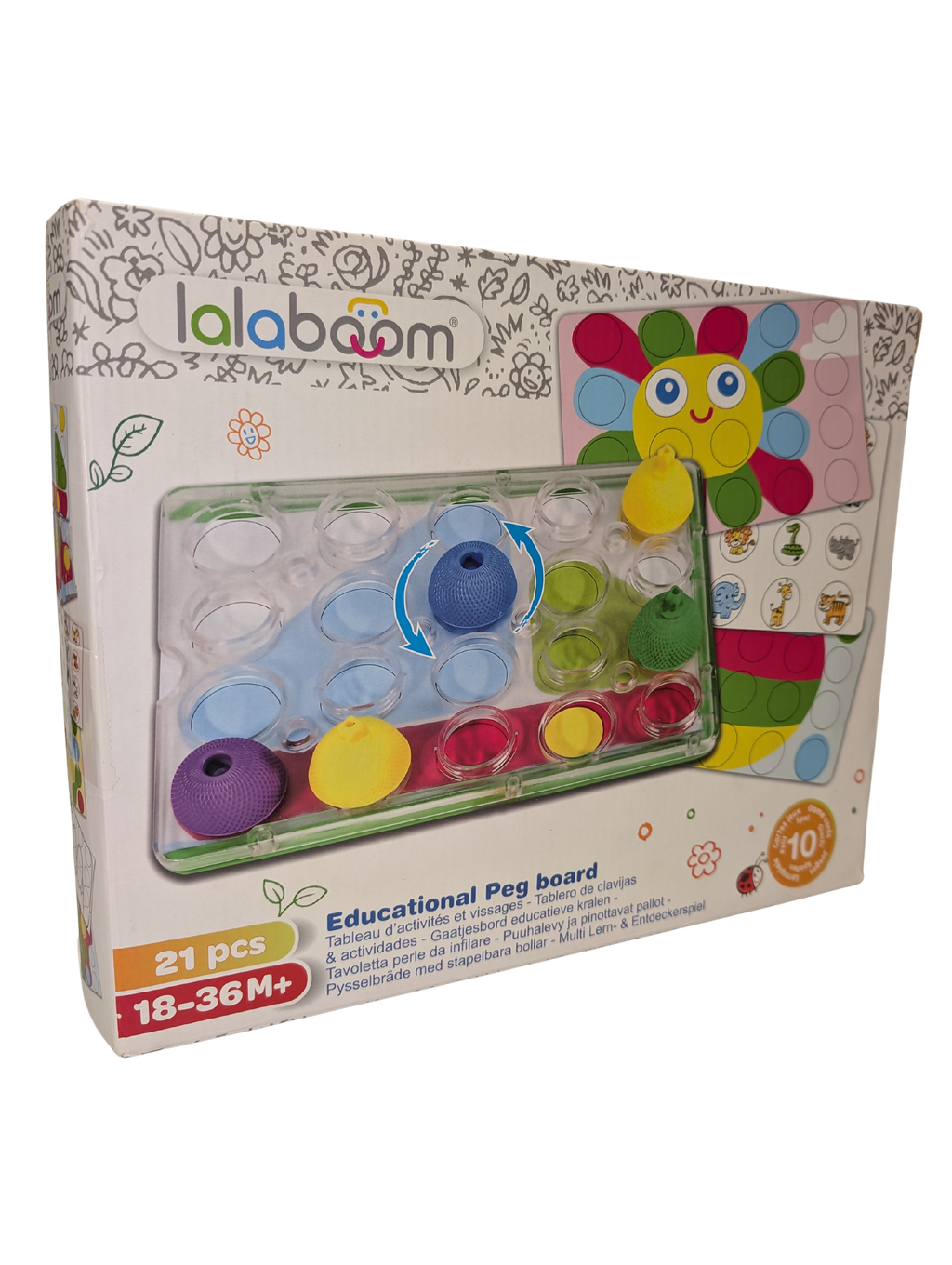 Plateau d'activités et perles de motricité – Lalaboom 21 pièces