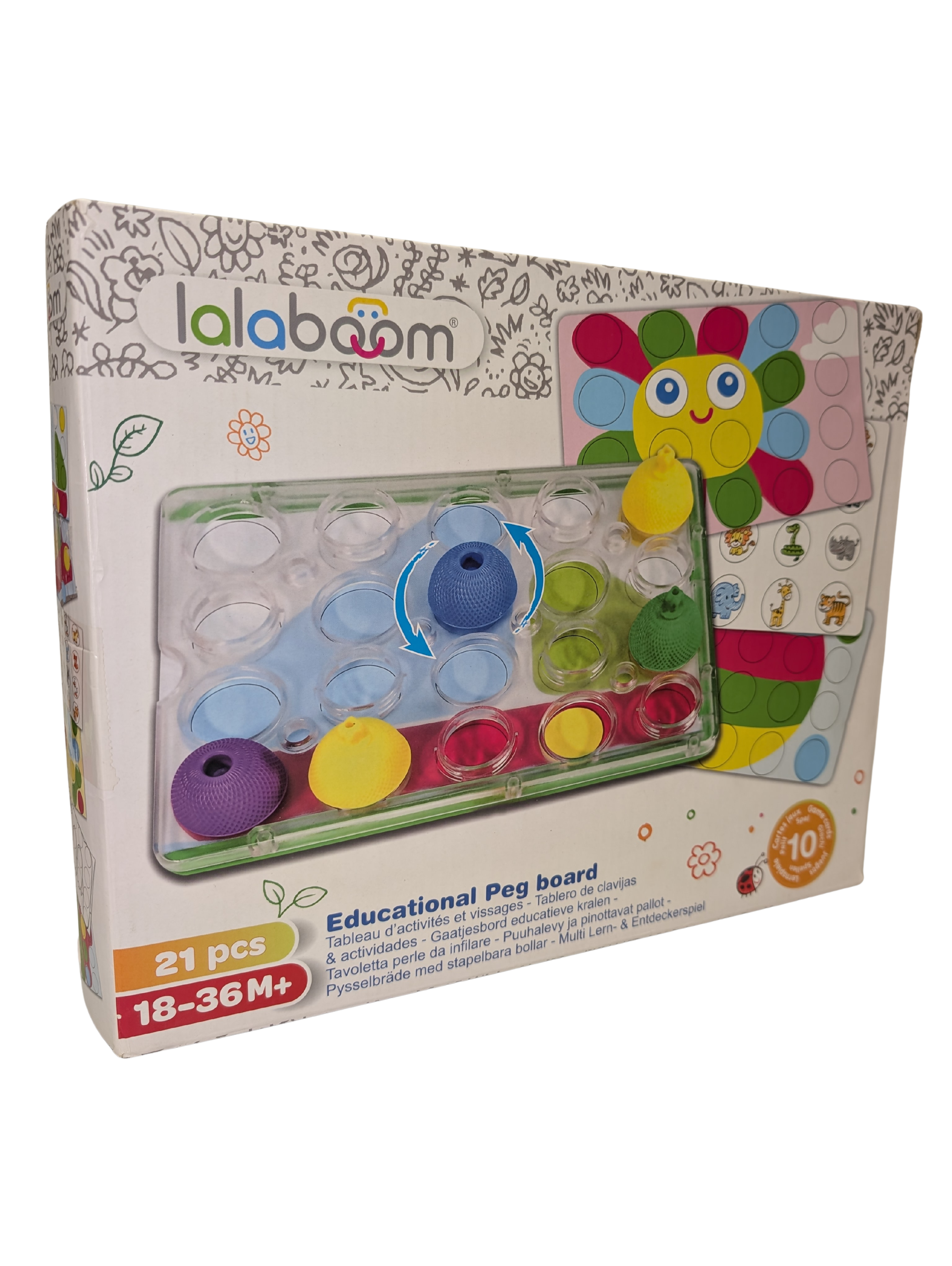 Plateau d'activités et perles de motricité – Lalaboom 21 pièces