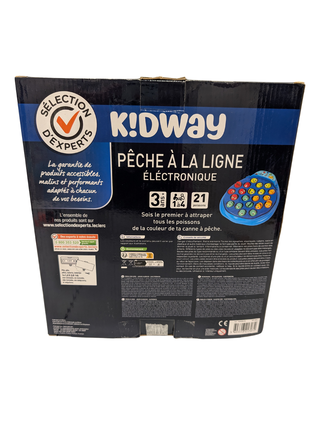 Jeu de pêche à la ligne électronique Kidway – 21 poissons