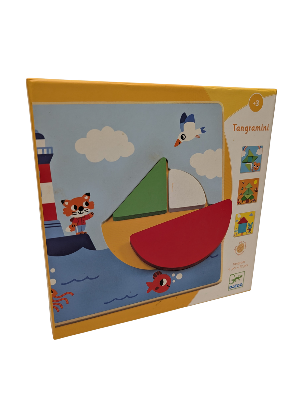Djeco Tangramini – Jeu tangram en bois – 6 pièces