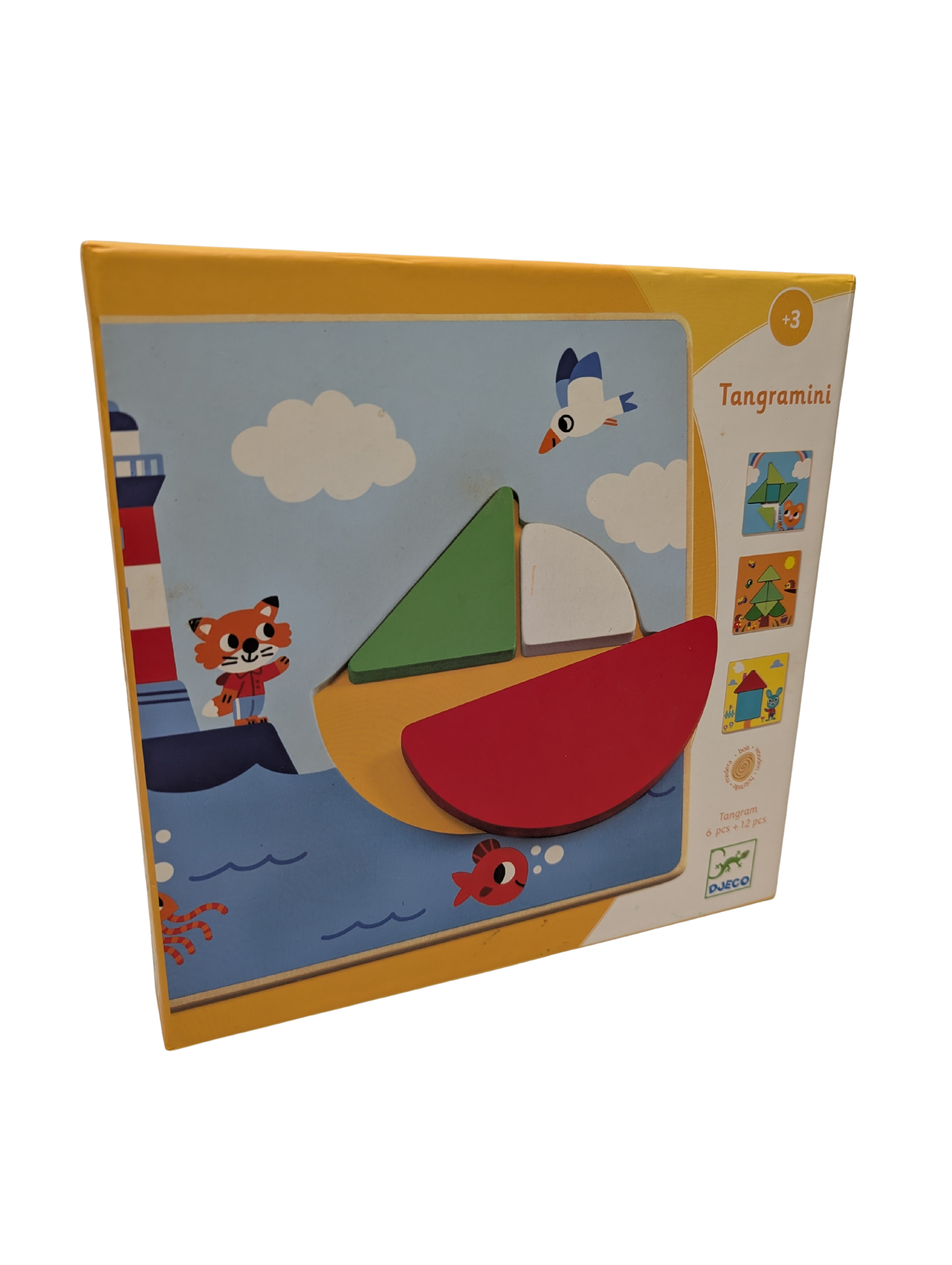 Djeco Tangramini – Jeu tangram en bois – 6 pièces