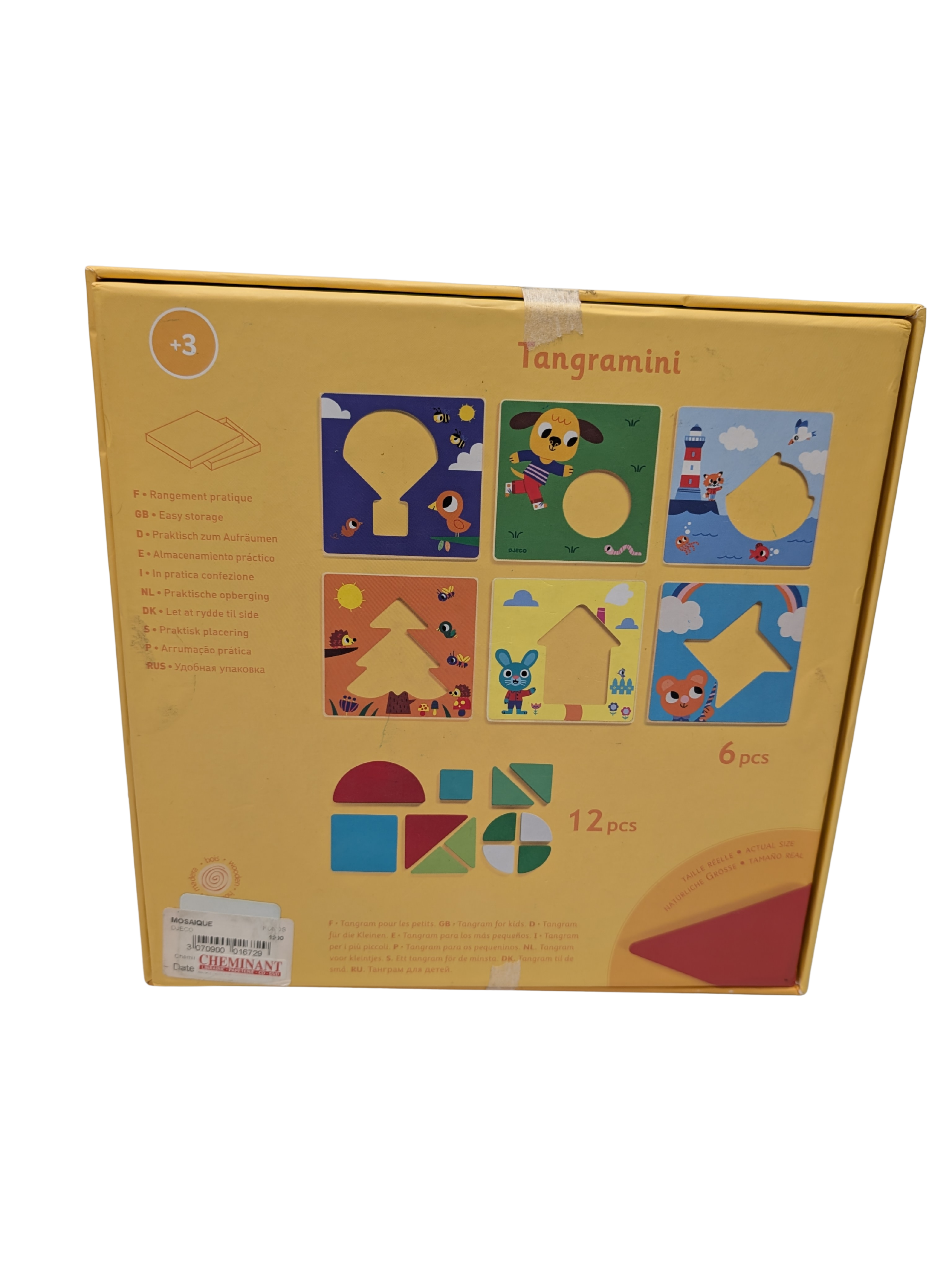 Djeco Tangramini – Jeu tangram en bois – 6 pièces