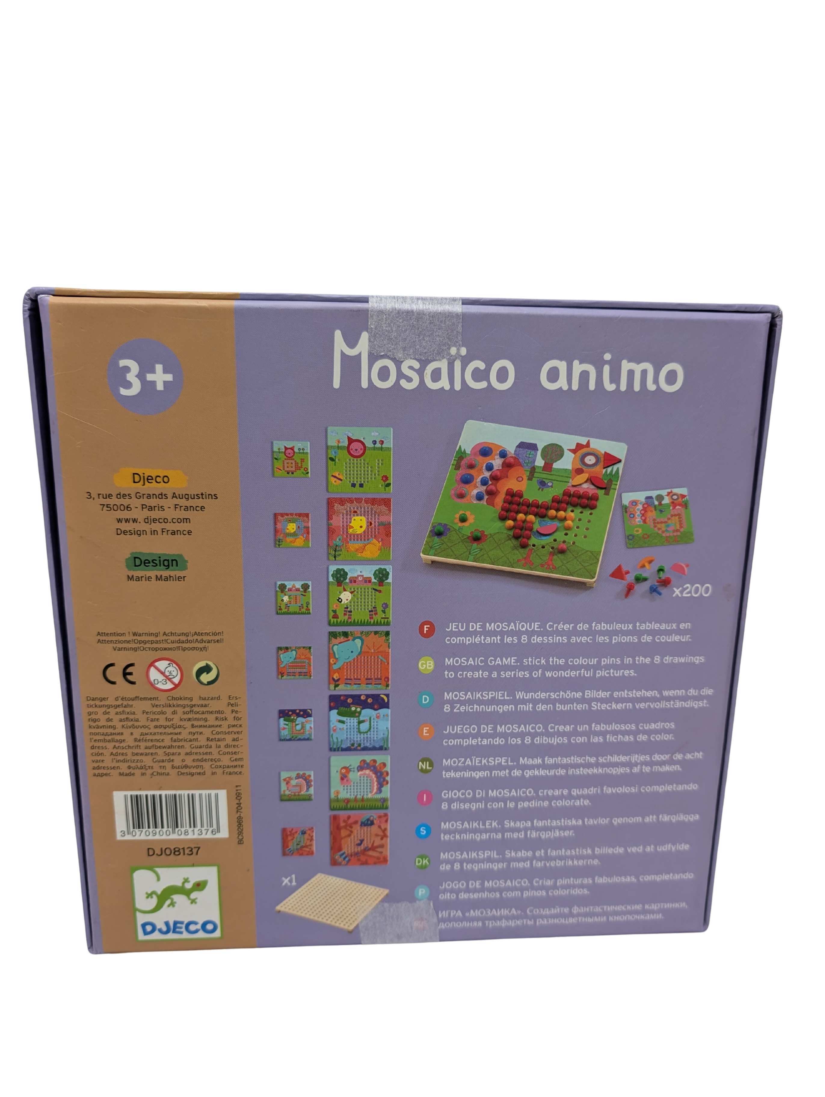 Djeco Mosaïco Animo – Jeu de mosaïque en bois
