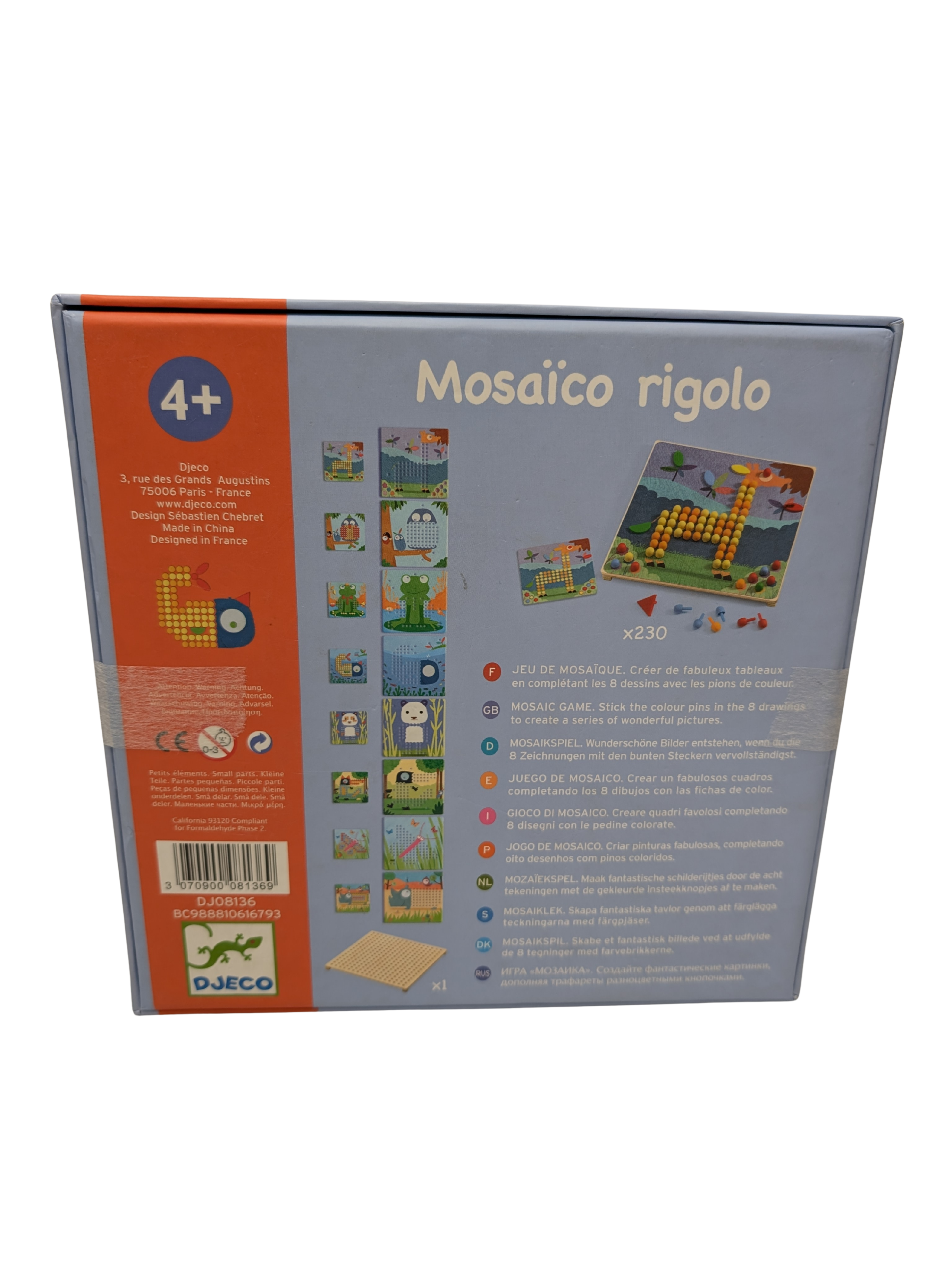 Djeco Mosaïco Rigolo – Jeu de mosaïque en bois
