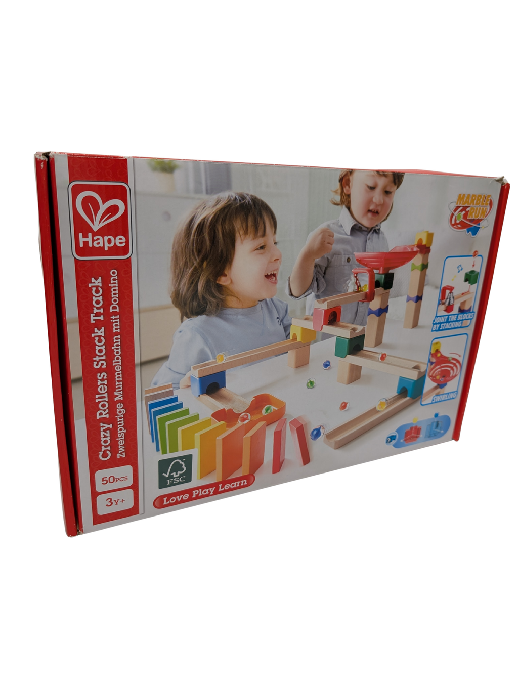 Hape Crazy Rollers Stack Track – Circuit à billes en bois – 50 pièces