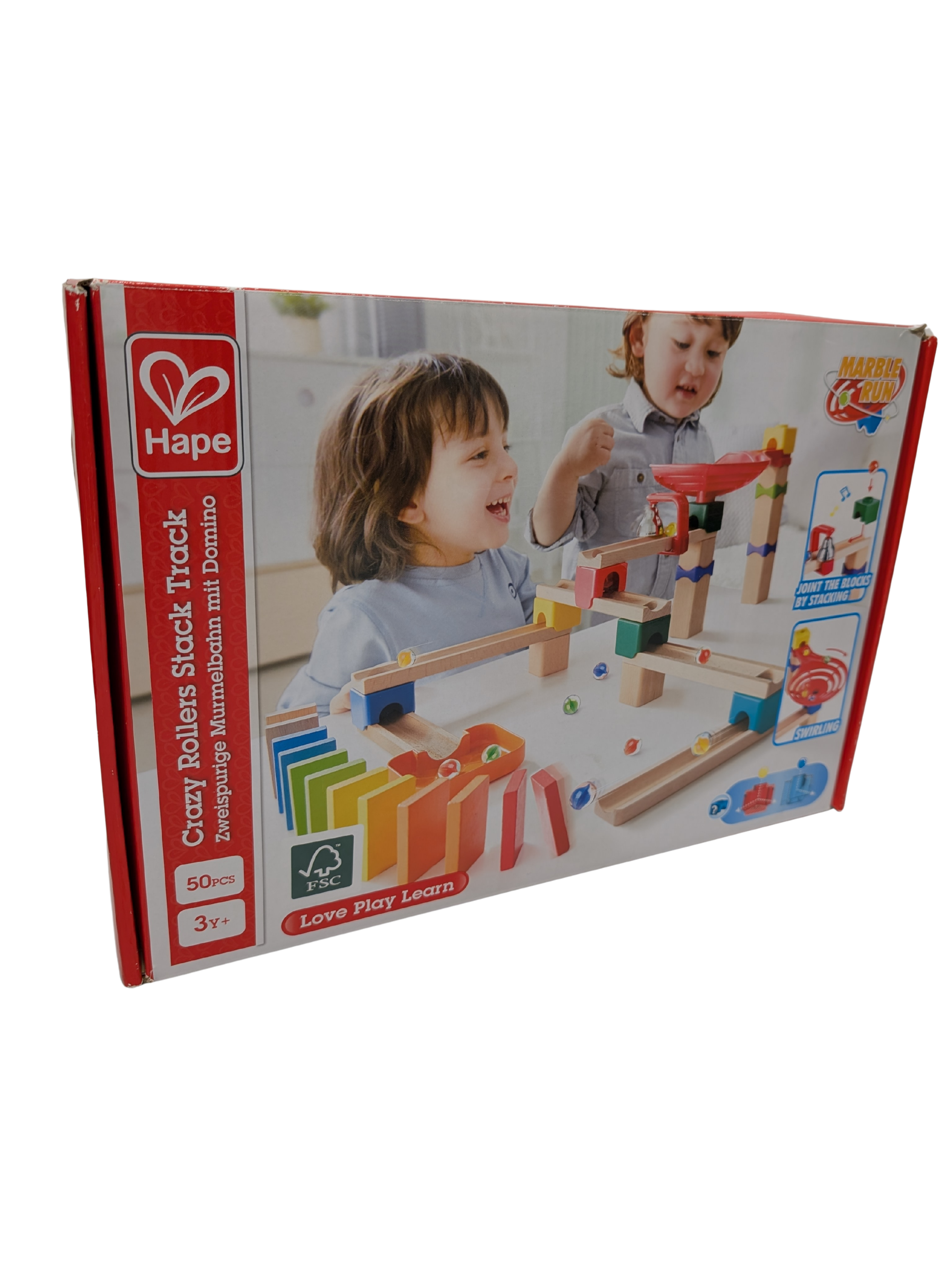 Hape Crazy Rollers Stack Track – Circuit à billes en bois – 50 pièces