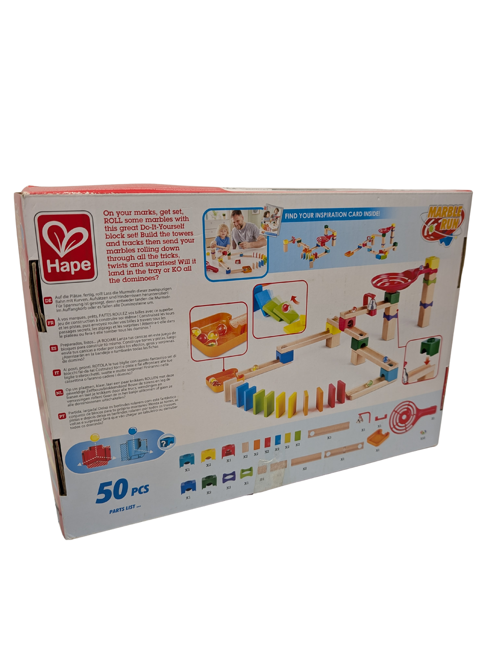 Hape Crazy Rollers Stack Track – Circuit à billes en bois – 50 pièces