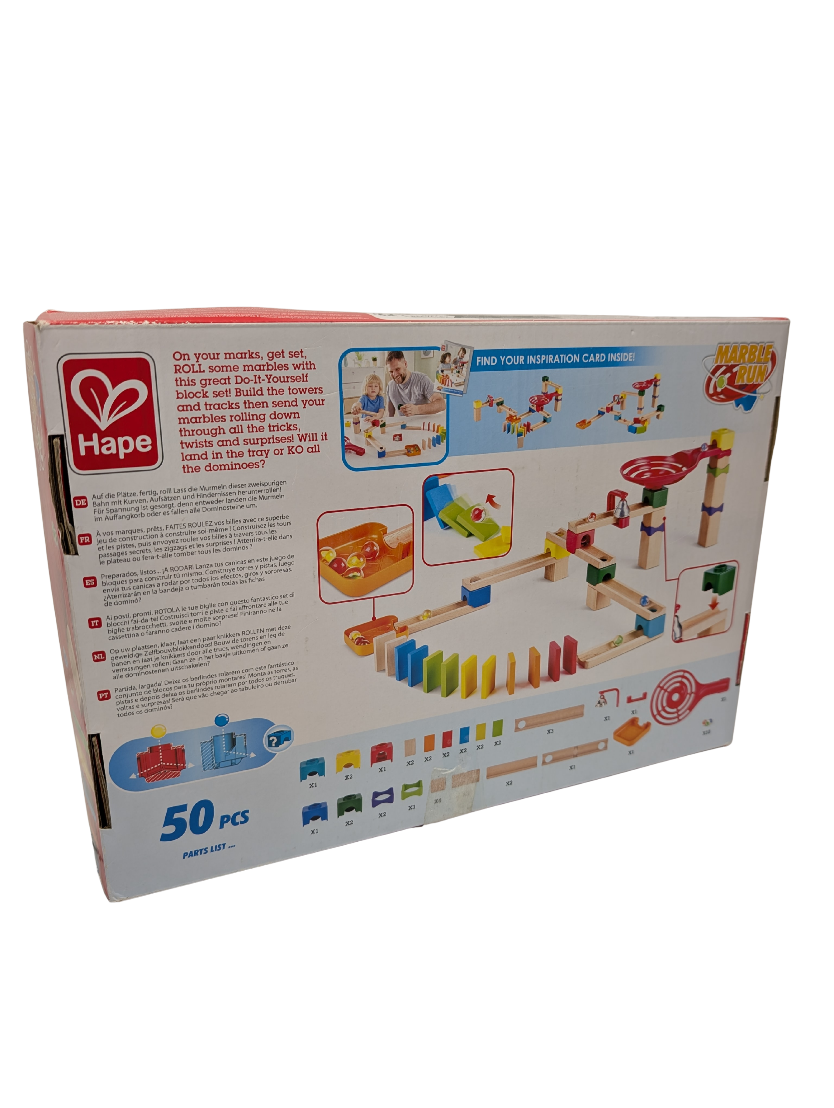 Hape Crazy Rollers Stack Track – Circuit à billes en bois – 50 pièces