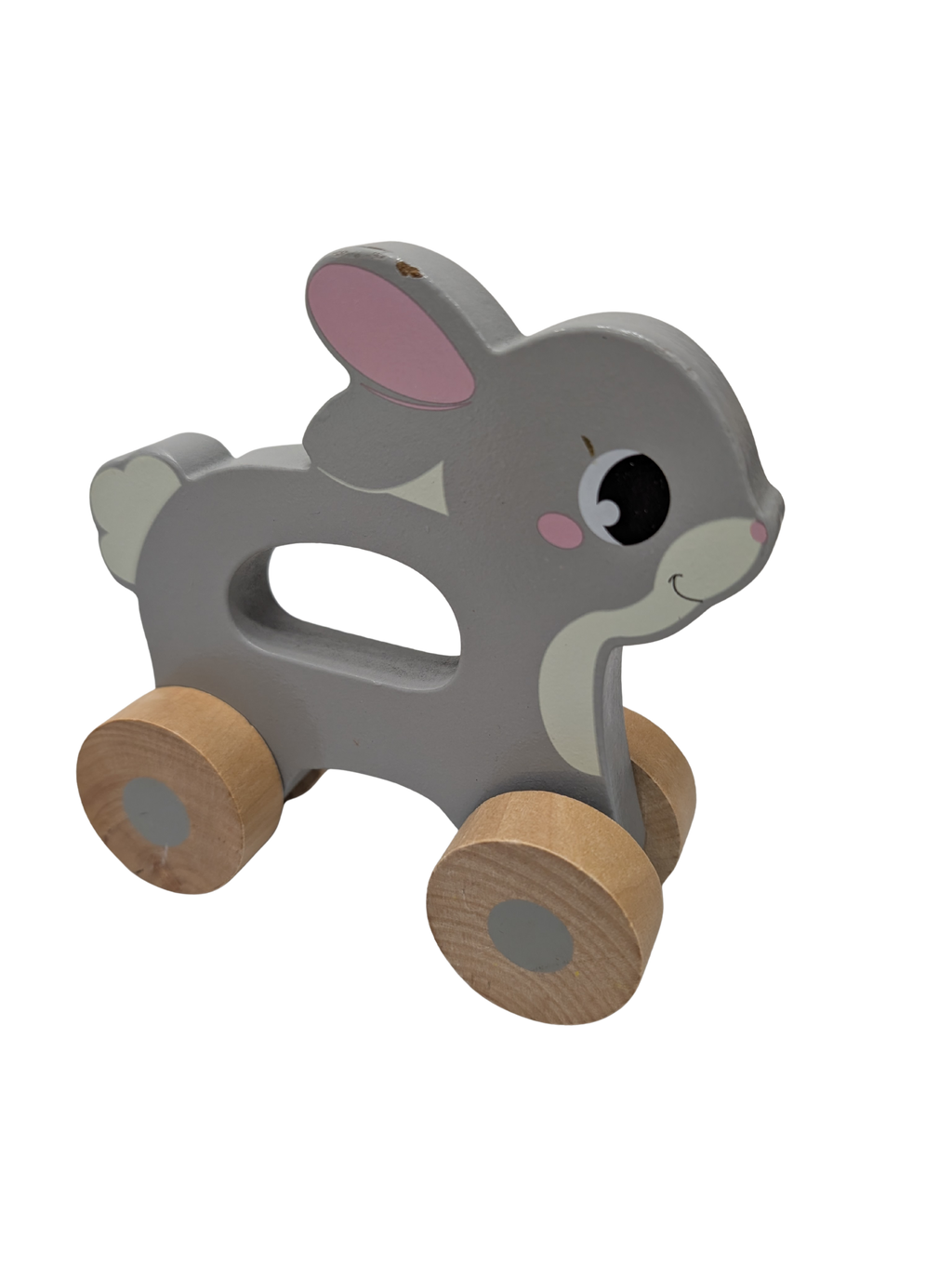 Lapin à Roulettes en Bois – Jouet À Pousser Bébé