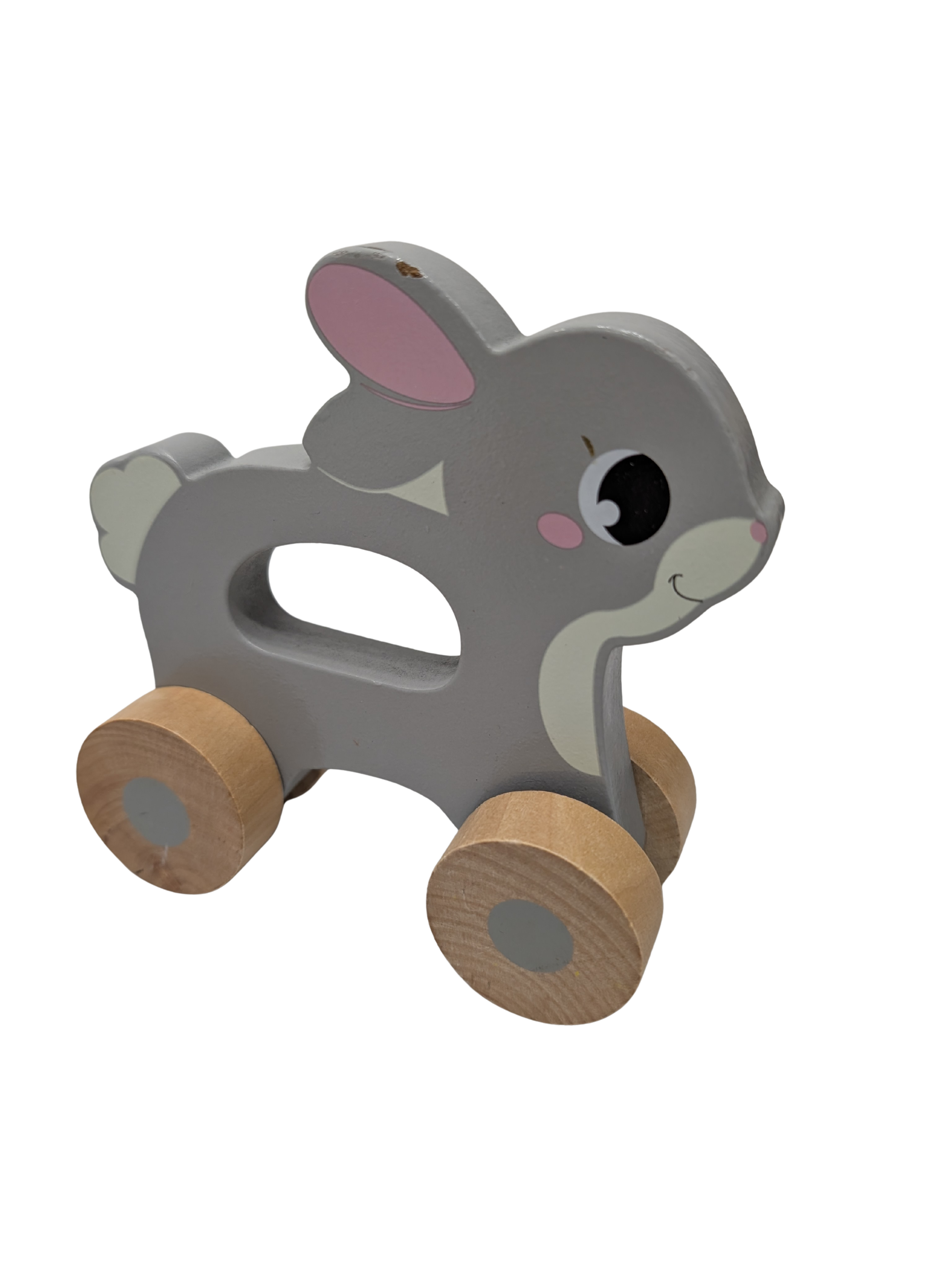 Lapin à Roulettes en Bois – Jouet À Pousser Bébé
