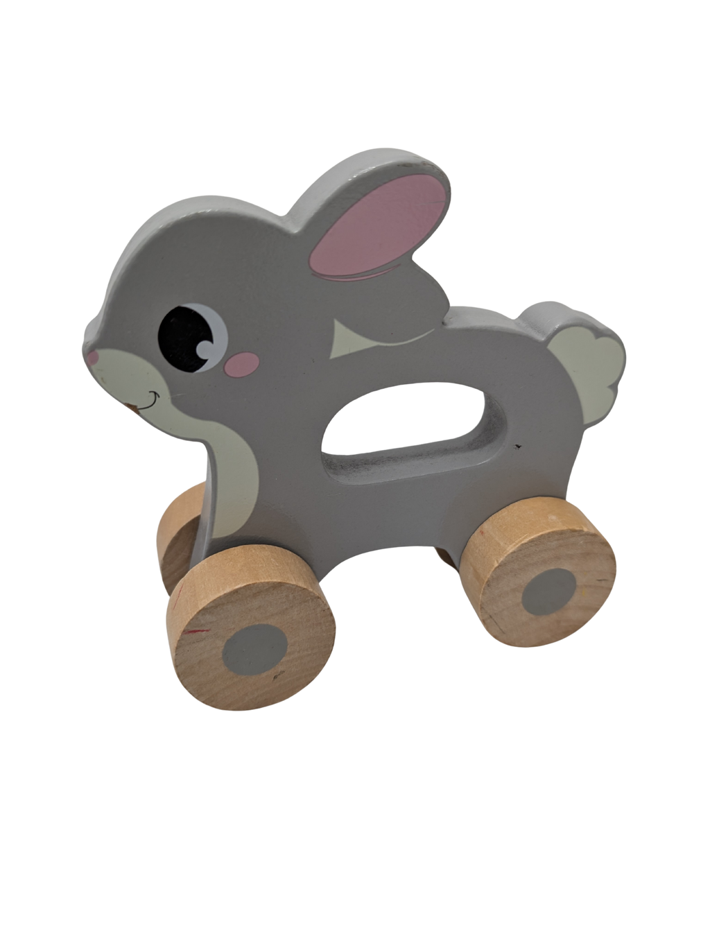 Lapin à Roulettes en Bois – Jouet À Pousser Bébé