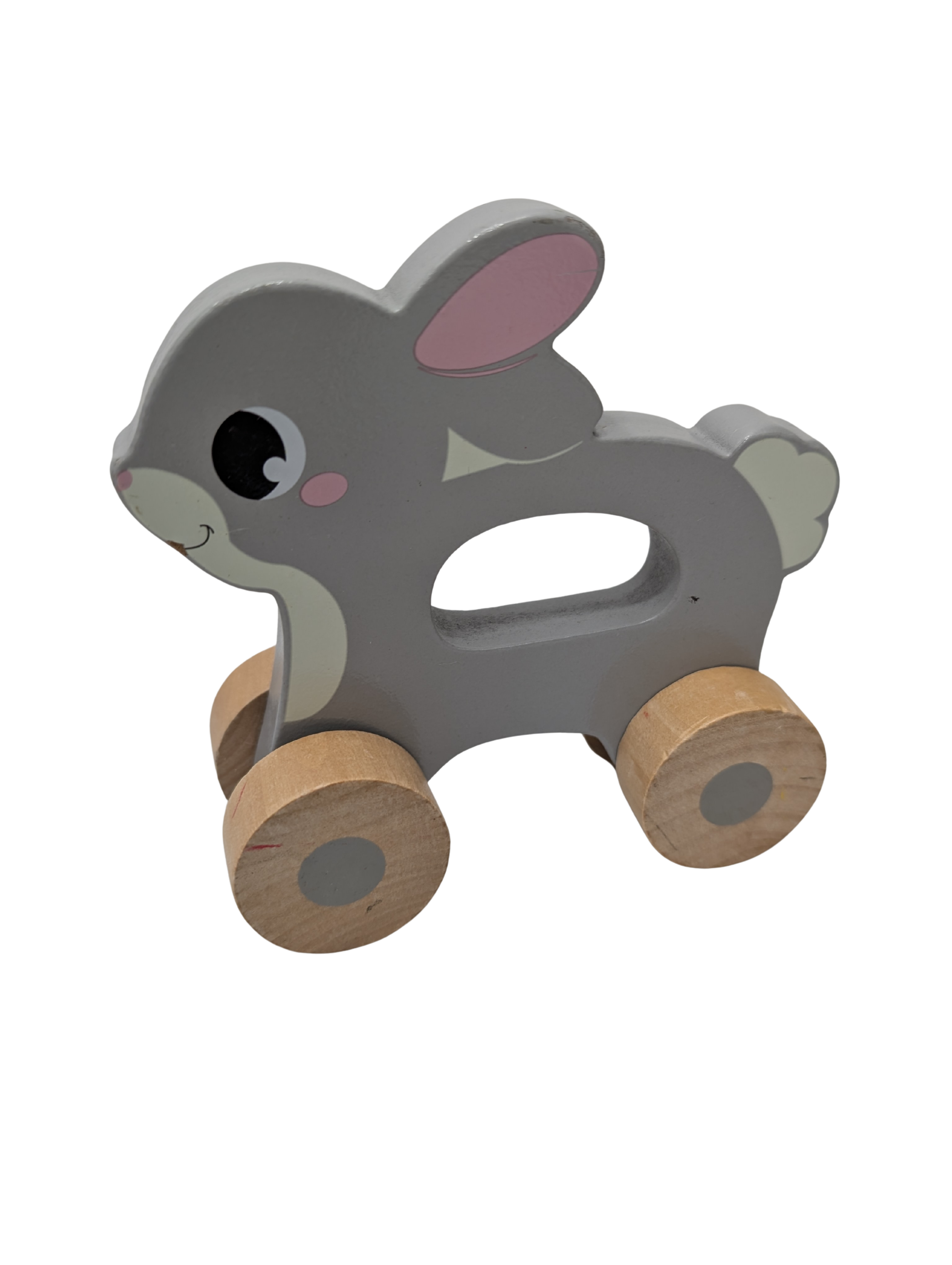 Lapin à Roulettes en Bois – Jouet À Pousser Bébé
