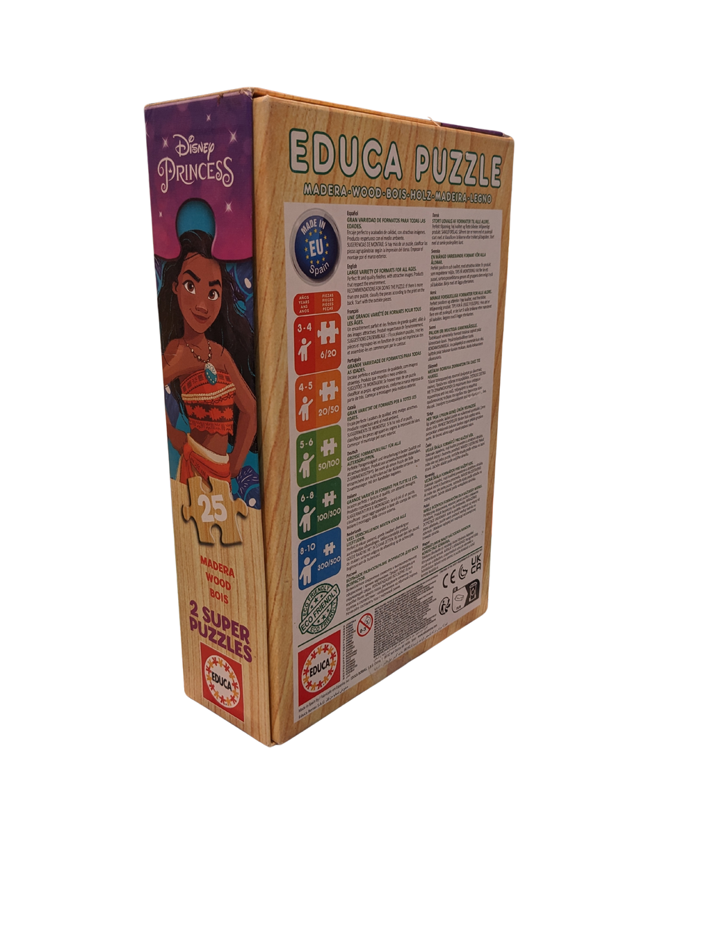 2 Super Puzzles Disney Princess – 2 × 25 pièces – Educa
