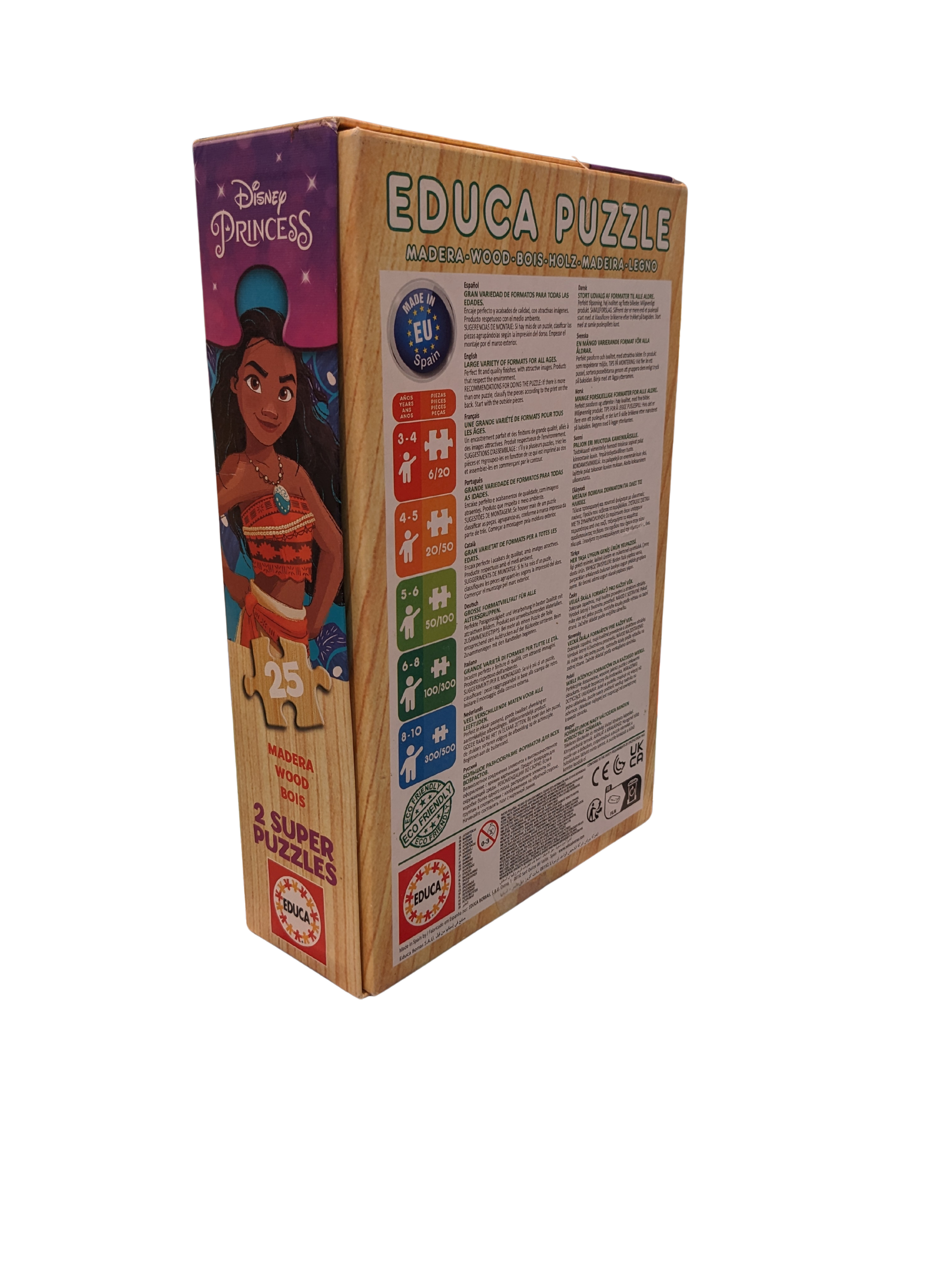 2 Super Puzzles Disney Princess – 2 × 25 pièces – Educa