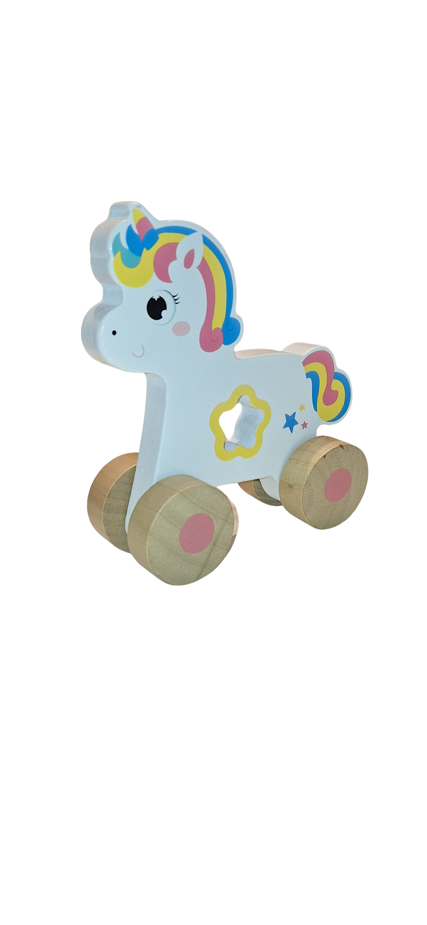 Jumbo – Licorne en bois à roulettes
