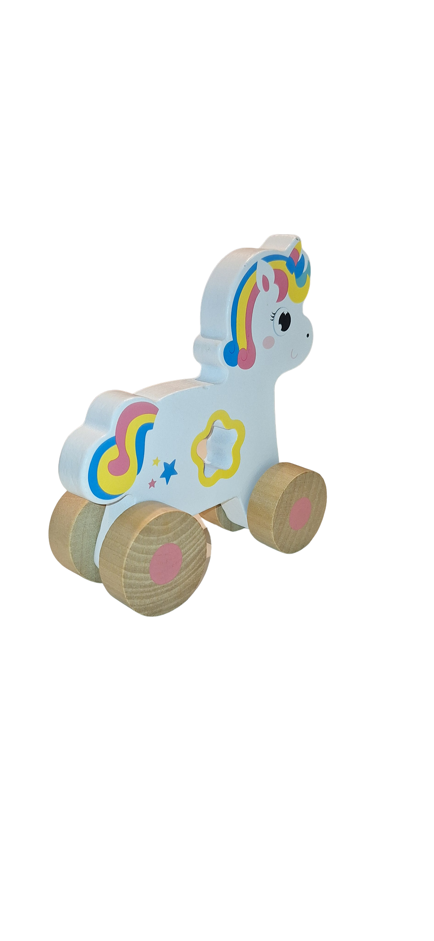 Jumbo – Licorne en bois à roulettes